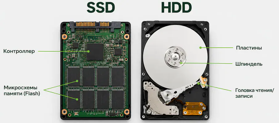 разница HDD и SSD